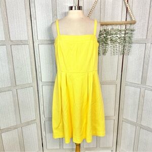 LOFT Ann Taylor Yellow Sleeveless Dress Fit & Flare Sundress Size 14 L NEW NWT